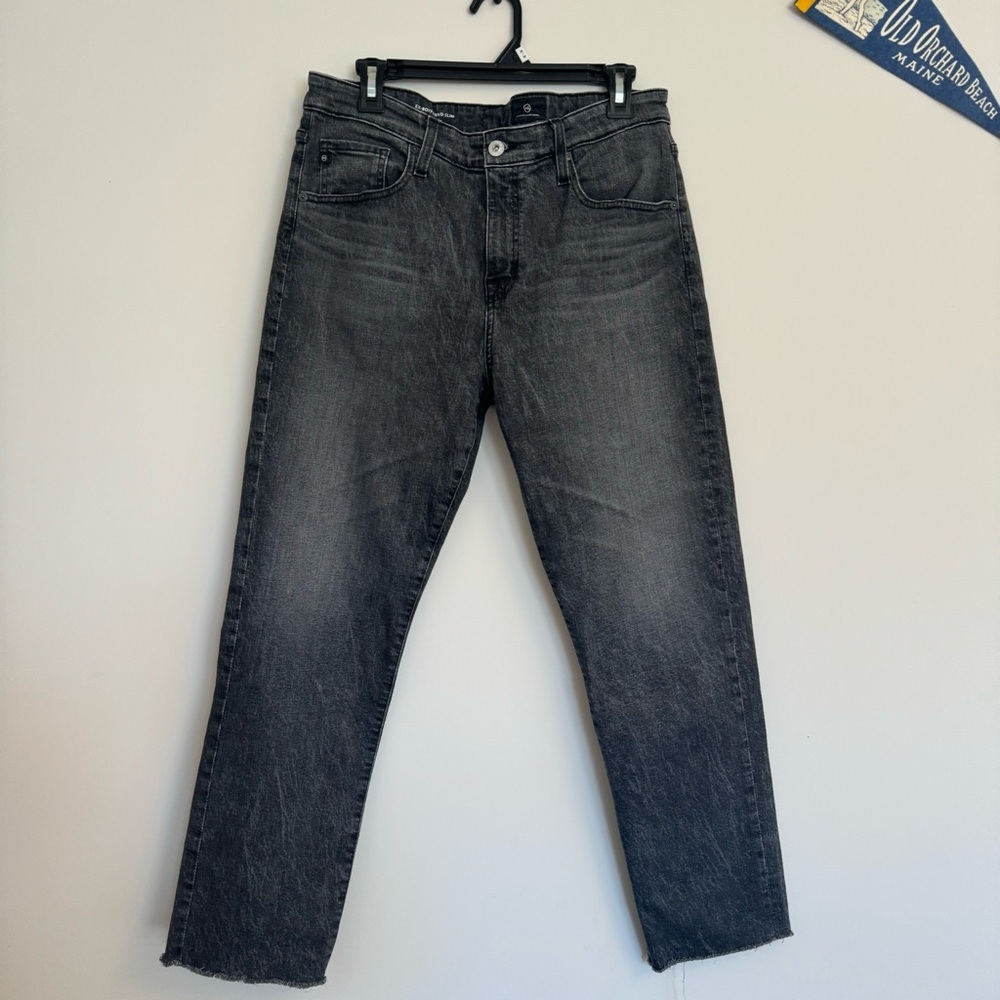 AG ex boyfriend slim straight dark grey jeans - women’s 30